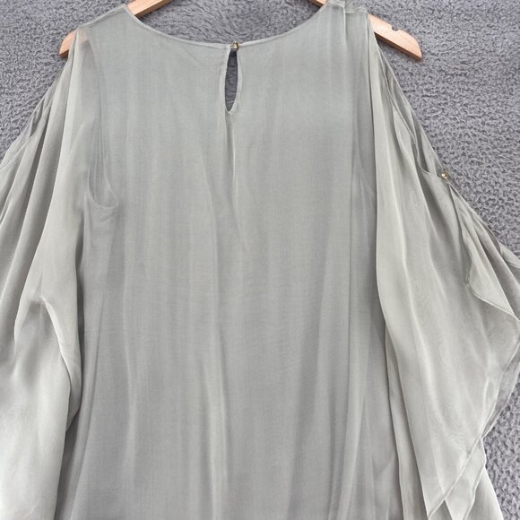 Soft Surroundings Dress Women Extra Large Petite Morlaix Sage Green Silk Chiffon - Picture 5 of 11